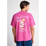 Funky Buddha Ανδρικό Κοντομάνικο T-Shirt Φούξια