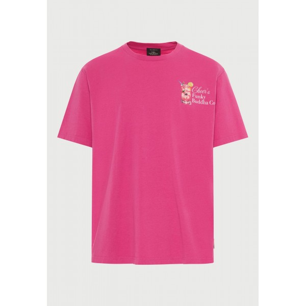Funky Buddha Ανδρική Μπλούζα Κοντό Μανίκι Και Τύπωμα (FBM013-085-04-FUCHSIA)