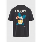 Funky Buddha Ανδρικό Κοντομάνικο T-Shirt Ανθρακί