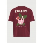 Funky Buddha Ανδρικό Κοντομάνικο T-Shirt Μπορντό