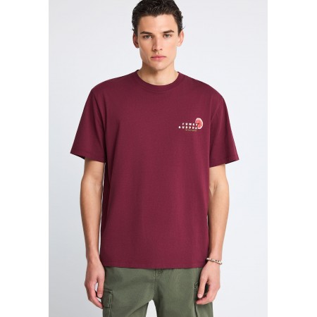 Funky Buddha Ανδρικό Κοντομάνικο T-Shirt Μπορντό