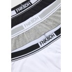Funky Buddha Ανδρικά Εσώρουχα Μπόξερ Γκρι, Λευκά, Μαύρα 3 Τεμάχια