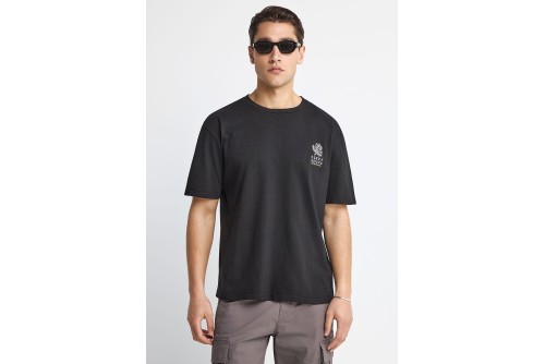 Funky Buddha Print On The Back T-Shirt Ανδρικό (FBM013-088-04-BLACK)