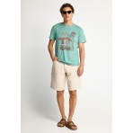 Funky Buddha Ανδρικό Κοντομάνικο T-Shirt Πράσινο