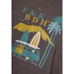 Funky Buddha Ανδρικό Κοντομάνικο T-Shirt Καφέ