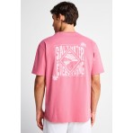 Funky Buddha Ανδρικό Κοντομάνικο T-Shirt Μωβ