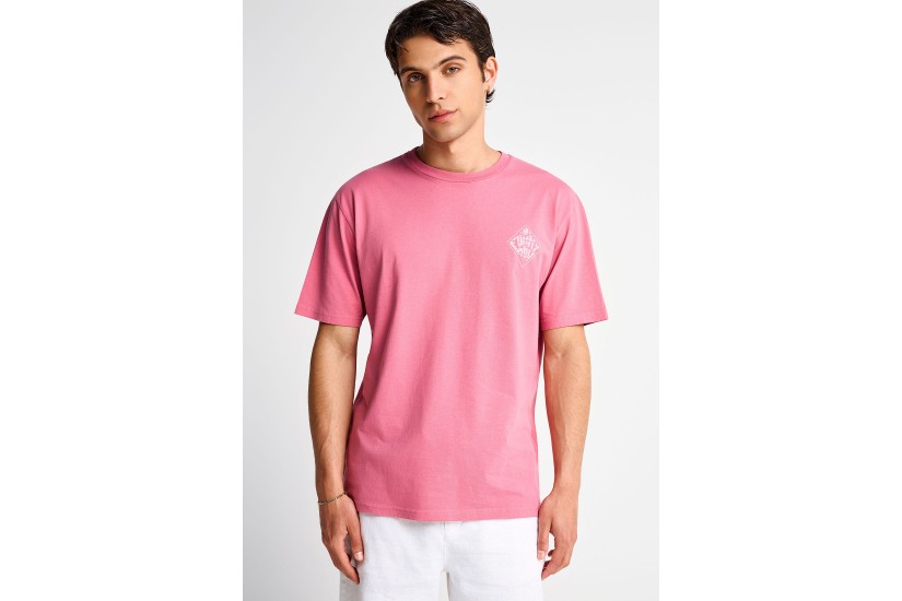 Funky Buddha Ανδρικό Κοντομάνικο T-Shirt Μωβ