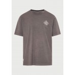Funky Buddha Ανδρικό Κοντομάνικο T-Shirt Καφέ