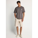 Funky Buddha Ανδρικό Κοντομάνικο T-Shirt Καφέ