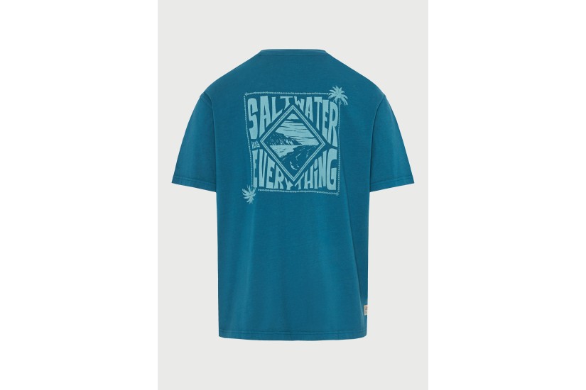 Funky Buddha Ανδρικό Κοντομάνικο T-Shirt Πετρόλ