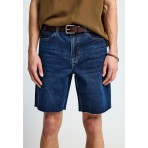 Funky Buddha Ανδρική Βερμούδα Τζιν Μπλε Σκούρο