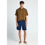 Funky Buddha Ανδρική Βερμούδα Τζιν Μπλε Σκούρο