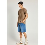 Funky Buddha Ανδρική Βερμούδα Τζιν Μπλε