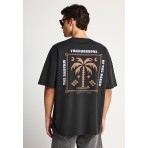 Funky Buddha Ανδρικό Κοντομάνικο T-Shirt Ανθρακί