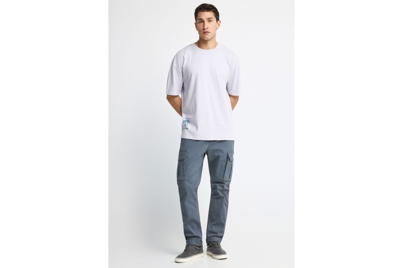 Funky Buddha Ανδρικό Κοντομάνικο T-Shirt Λιλά