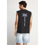 Funky Buddha Ανδρική Αμάνικη Μπλούζα Ανθρακί
