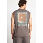 Funky Buddha Ανδρική Αμάνικη Μπλούζα Καφέ