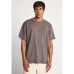 Funky Buddha Ανδρικό Κοντομάνικο T-Shirt Καφέ