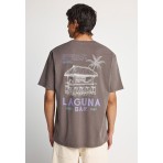 Funky Buddha Ανδρικό Κοντομάνικο T-Shirt Καφέ