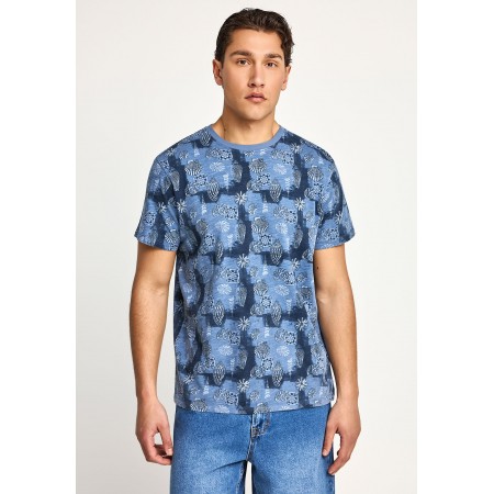 Funky Buddha Ανδρικό Κοντομάνικο T-Shirt Ίντιγκο