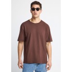 Funky Buddha Ανδρικό Κοντομάνικο T-Shirt Καφέ