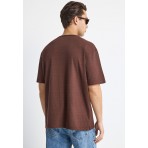 Funky Buddha Ανδρικό Κοντομάνικο T-Shirt Καφέ