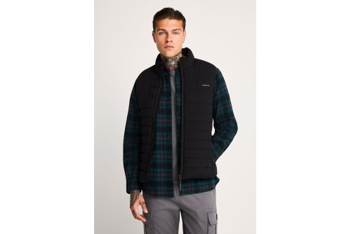 Funky Buddha Quilted Puffer Μπουφάν Αμάνικο Ανδρικό (FBM014-001-01-BLACK)
