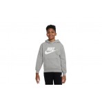 Nike Club Fleece Παιδικό Φούτερ Με Κουκούλα Γκρι Ανοιχτό