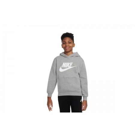 Nike Παιδικό Φούτερ Με Κουκούλα Γκρι Ανοιχτό (FD2988 063)