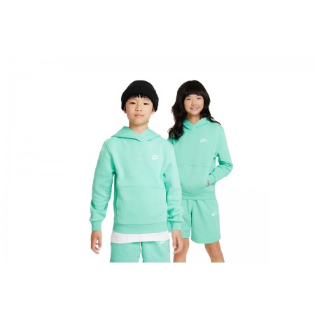 Nike Club Fleece Παιδικό Φούτερ Με Κουκούλα Τυρκουάζ