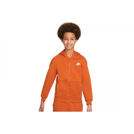 Nike Sportswear Club Παιδική Ζακέτα Με Κουκούλα Πορτοκαλί