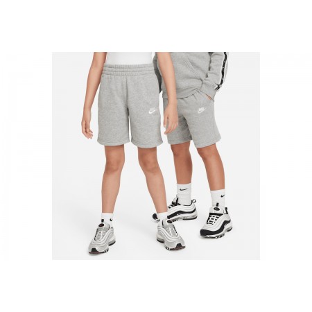 Nike Sportswear Club Fleece Παιδική Αθλητική Βερμούδα Γκρι