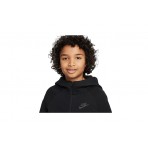 Nike Sportswear Tech Fleece Παιδική Ζακέτα Με Κουκούλα Μαύρη