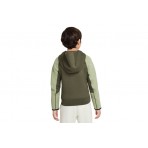 Nike Sportswear Tech Fleece Παιδική Ζακέτα με Κουκούλα Λαδί, Χακί