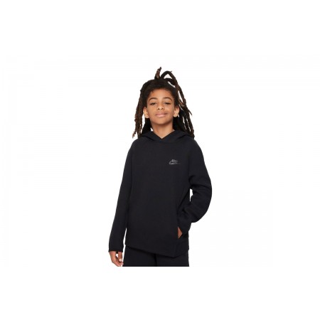 Nike Sportswear Tech Fleece Παιδικό Φούτερ Με Κουκούλα Μαύρο