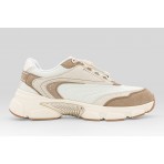 Guess Imeri Perforated Insert Γυναικεία Sneakers Εκρού, Καφέ, Λευκά, Χρυσά