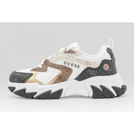 Guess Notiss Γυναικεία Sneakers Λευκά, Καφέ, Μαύρα