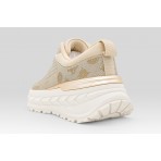 Guess Runit 4G Logo Γυναικεία Sneakers Χρυσά, Εκρού