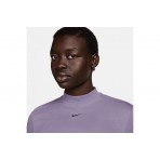 Nike Sportswear Chill Terry Γυναικείο Μακρυμάνικο Crop Top Μωβ