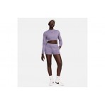 Nike Sportswear Chill Terry Γυναικείο Μακρυμάνικο Crop Top Μωβ