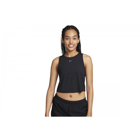 Nike One Classic Dri-FIT Γυναικεία Αμάνικη Crop Top Μπλούζα Μαύρη