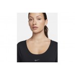 Nike One Classic Γυναικεία Κοντομάνικη Crop Top Μπλούζα Μαύρη