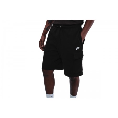 Nike Club Fleece Cargo Ανδρική Αθλητική Βερμούδα Μαύρη