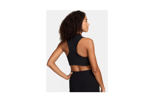 Nike Sportswear Chill Rib Crop Top Αμάνικο Γυναικείο (FN3677 010)
