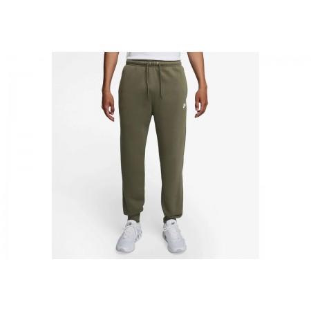 Nike Club Fleece Ανδρικό Παντελόνι Φόρμας Λαδί