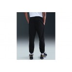 Nike Club Cuffed Brushed Fleece Ανδρικό Παντελόνι Φόρμας Μαύρο