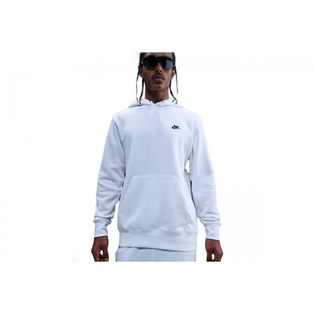 Nike Club Fleece Ανδρικό Φούτερ Με Κουκούλα Λευκό