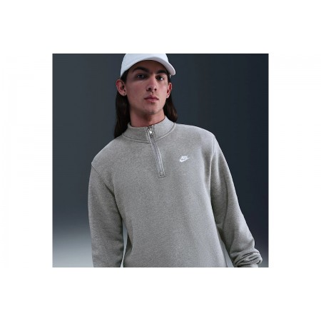 Nike Sportswear Club Fleece Ανδρική Μακρυμάνικη Μπλούζα Γκρι