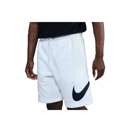 Nike Club Fleece Ανδρική Αθλητική Βερμούδα Λευκή