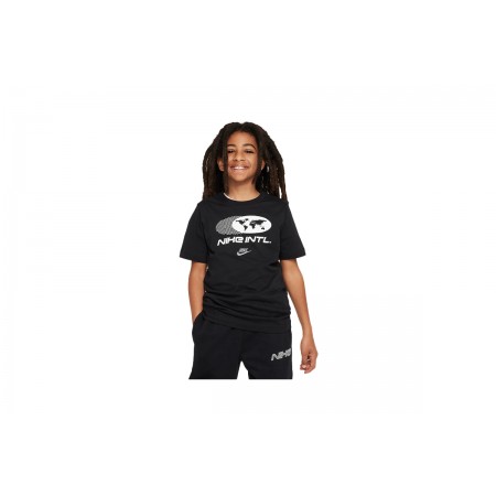 Nike Παιδικό Κοντομάνικο T-Shirt Μαύρο